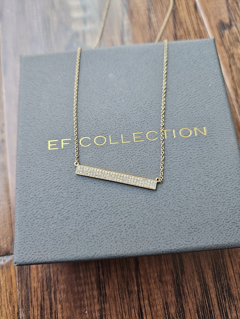 EF Collection Diamond Bar Necklace
